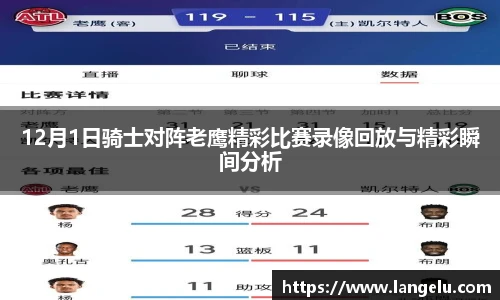 12月1日骑士对阵老鹰精彩比赛录像回放与精彩瞬间分析